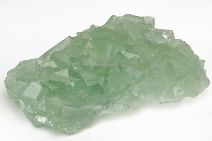 Green Cubic Fluorite Crystals with Phantoms - China #216338
